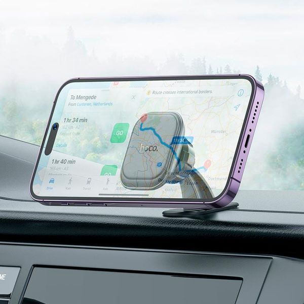 Автодержатель для телефона HOCO H30 Brilliant magnetic car holder(center console) Black 6942007611473 фото