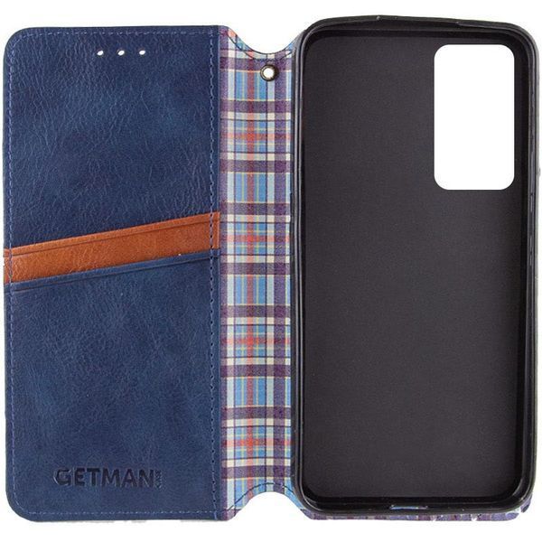 Кожаный чехол-книжка GETMAN Cubic для Samsung Galaxy M35 5G Синий 555-01667 фото