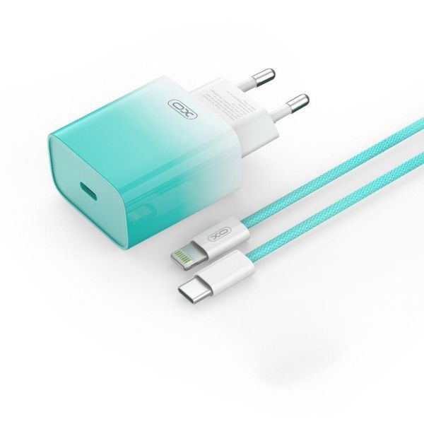 Сетевое зарядное устройство XO CE18 1Type-C PD/QC 30W Type-C to Lightning 1m Фиолетовый 209-00355 фото