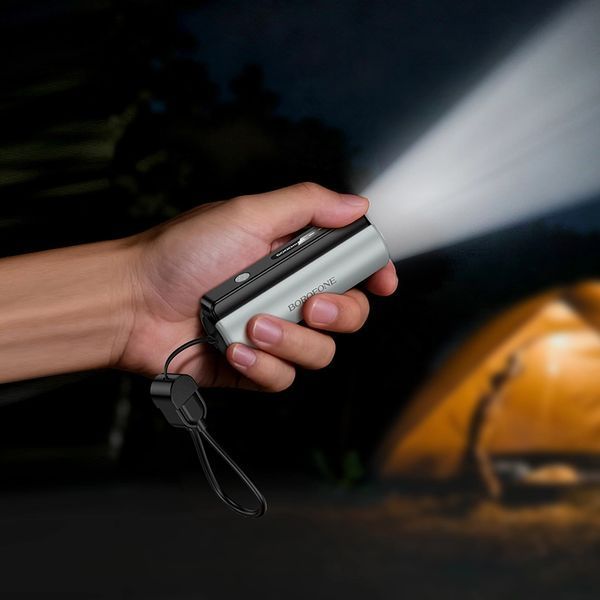 Зовнішній акумулятор BOROFONE BJ87 Star power bank with flashlight and cable(5000mAh) Black 6941991126901 фото
