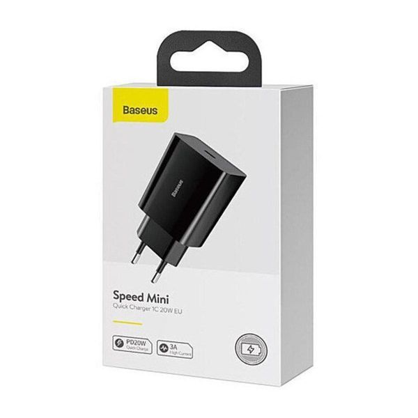 Мережевий зарядний пристрій Baseus Speed Mini Quick Charger 1C 20W EU Black 656-01305 фото
