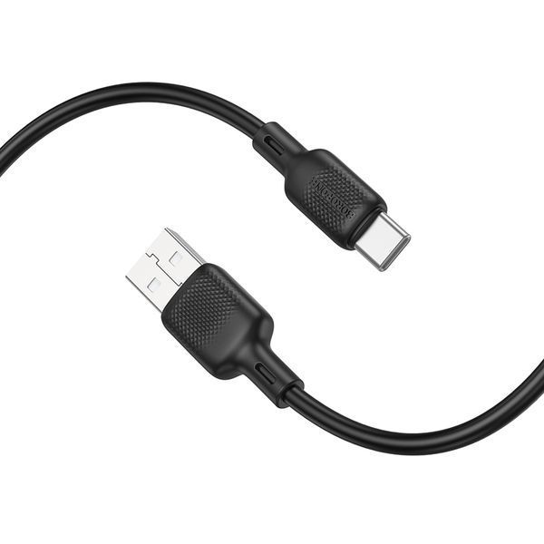 Кабель BOROFONE BX113 Lenny silicone charging data cable Type-C(L=1M) Black 6941991115431 фото
