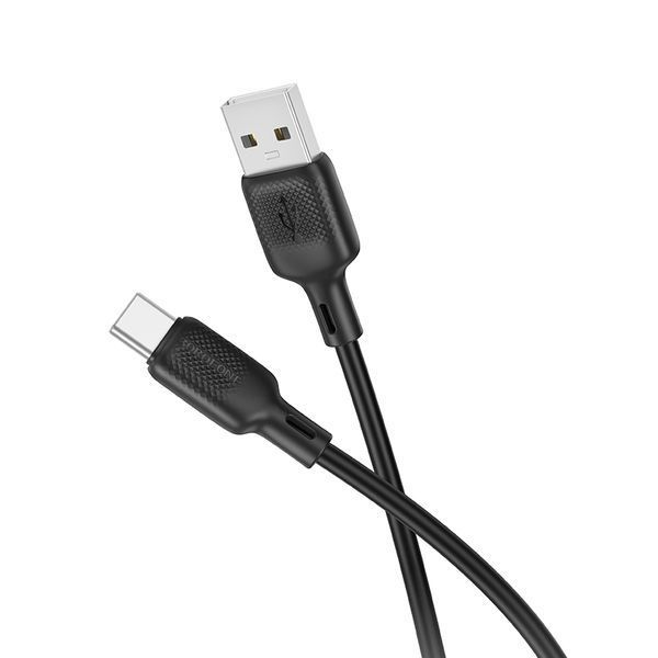 Кабель BOROFONE BX113 Lenny silicone charging data cable Type-C(L=1M) Black 6941991115431 фото