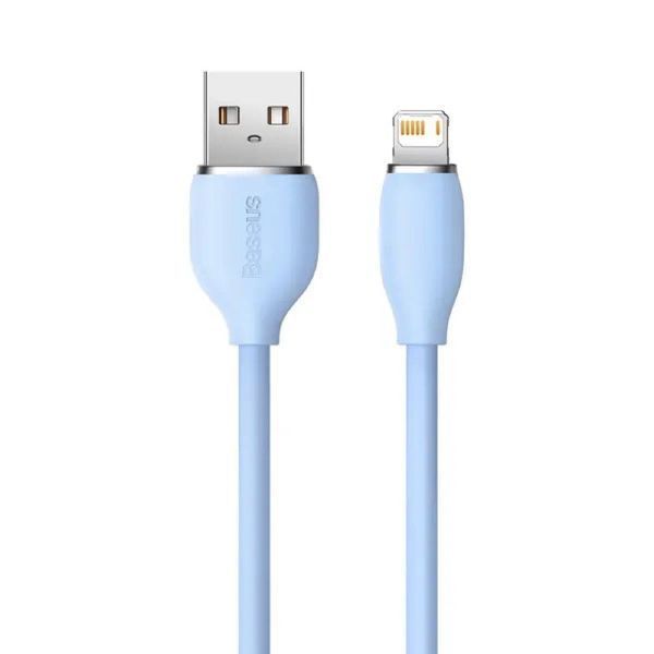 Кабель Baseus Jelly Liquid Silica Gel Fast Charging Data Cable USB to iP 2.4A 2m Blue CAGD000103 фото
