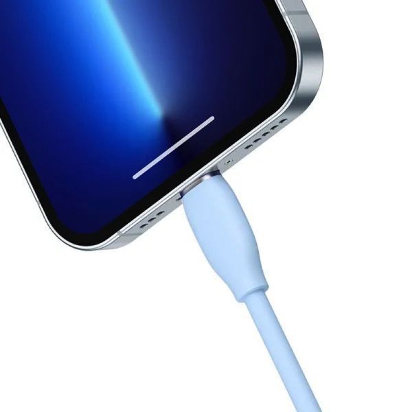 Кабель Baseus Jelly Liquid Silica Gel Fast Charging Data Cable USB to iP 2.4A 2m Blue CAGD000103 фото