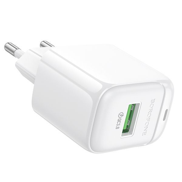 Мережевий зарядний пристрій BOROFONE BAS42A Potential single-port QC3.0 charger(EU) White 6941991113789 фото