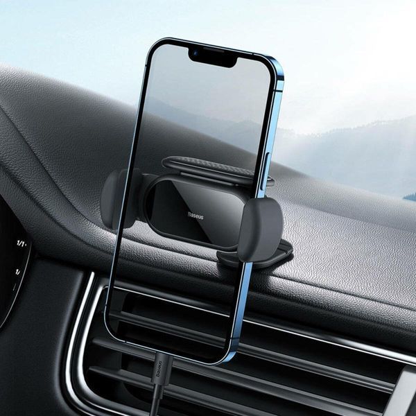 Тримач для мобiльного Baseus Steel Cannon pro Solar Electric Car Mount Black 656-00437 фото