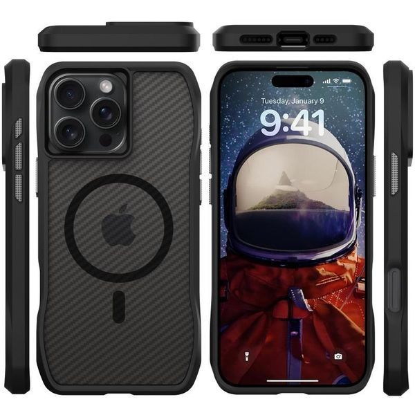 Чохол TPU Space Octagon with MagSafe для Apple iPhone 16 Pro (6.3") Carbon Black 777-09047 фото