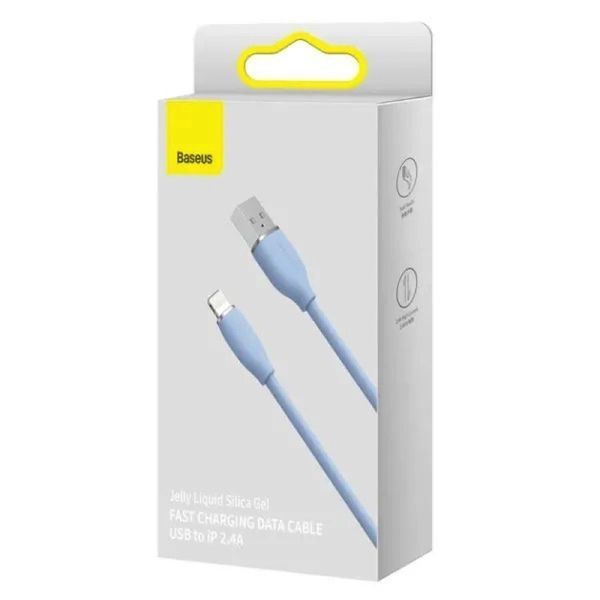 Кабель Baseus Jelly Liquid Silica Gel Fast Charging Data Cable USB to iP 2.4A 2m Blue CAGD000103 фото