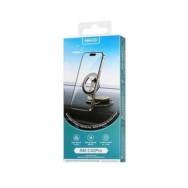 Автомобільний тримач телефону Remax RM-C42Pro Magnetic Rotary Black 201-00133 фото