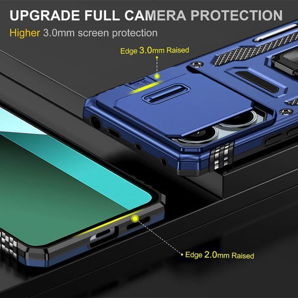 Ударостійкий чохол Camshield Army Ring для Xiaomi Poco X6 Pro Navy Blue 777-04982 фото