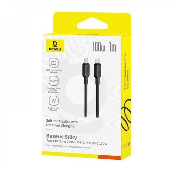 Кабель Baseus Silky Series Fast Charging Type-C to Type-C 100W (2m) White P10377704213-01 фото