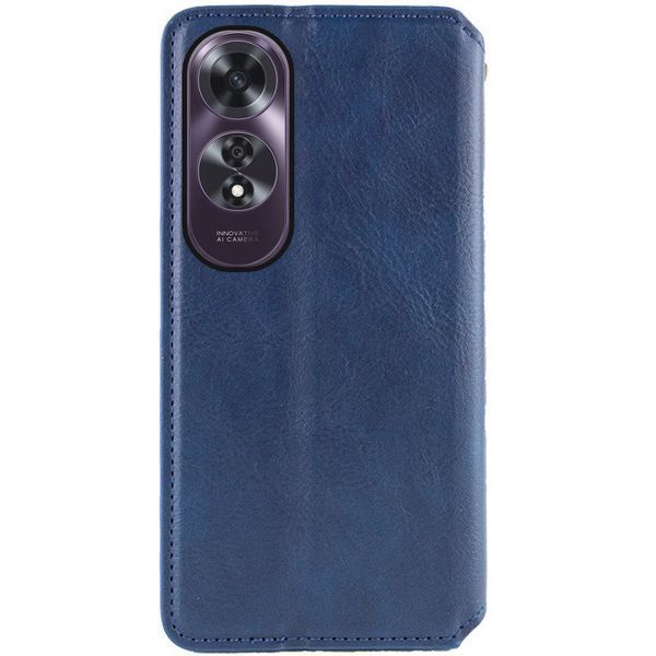 Шкіряний чохол-книжка GETMAN Cubic для Oppo A60 4G Синій 555-01617 фото