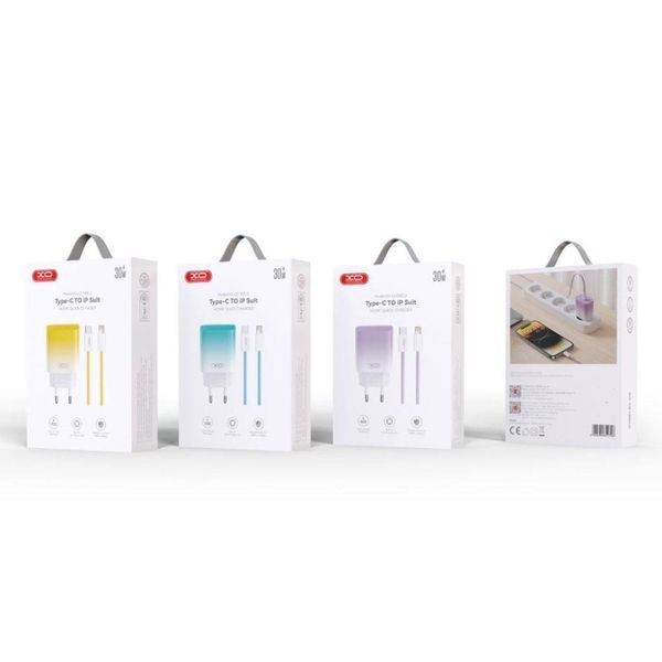 Сетевое зарядное устройство XO CE18 1Type-C PD/QC 30W Type-C to Lightning 1m Фиолетовый 209-00355 фото