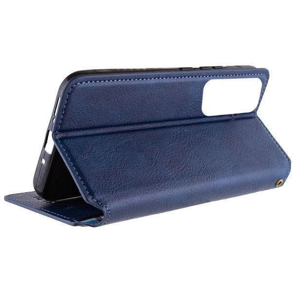Кожаный чехол-книжка GETMAN Cubic для Samsung Galaxy M35 5G Синий 555-01667 фото