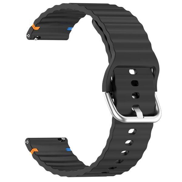 Силіконовий ремінець Wavy для Smart Watch 20mm Black 212-01680 фото