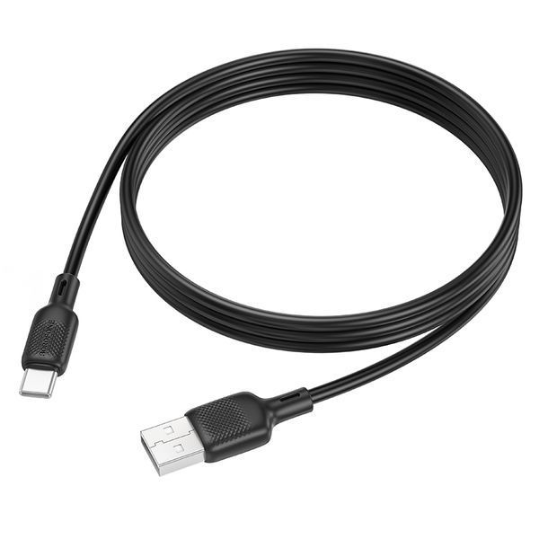 Кабель BOROFONE BX113 Lenny silicone charging data cable Type-C(L=1M) Black 6941991115431 фото