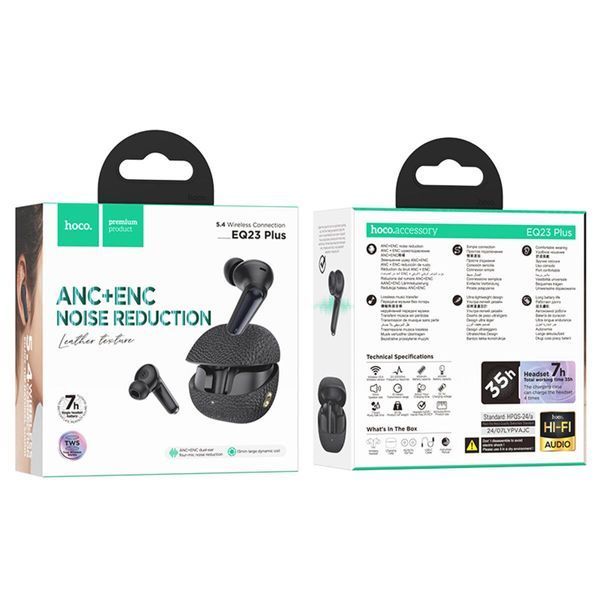Беспроводные наушники HOCO EQ23 Plus Duke II true wireless ANC+ENC BT headset Black 656-03865 фото