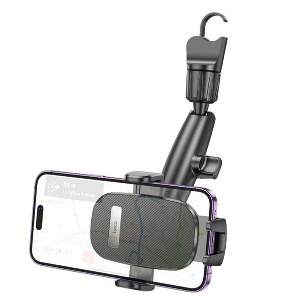 Тримач для мобільного HOCO H17 Waves rearview mirror car holder Black 656-00493 фото