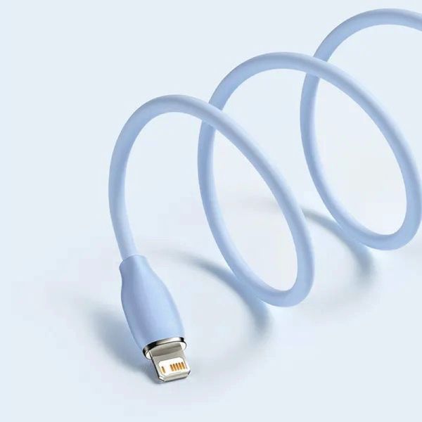 Кабель Baseus Jelly Liquid Silica Gel Fast Charging Data Cable USB to iP 2.4A 2m Blue CAGD000103 фото