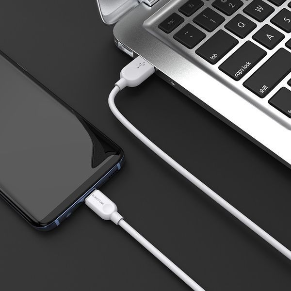 Кабель BOROFONE BX14 USB to Type-C 2.4A, 2m, PVC, TPE connectors, White 6957531090021 фото