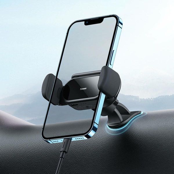 Тримач для мобiльного Baseus Steel Cannon pro Solar Electric Car Mount Black 656-00437 фото