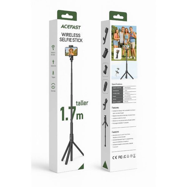 Штатив ACEFAST E31 selfie stick with automatic tripod Black 6974316284888 фото
