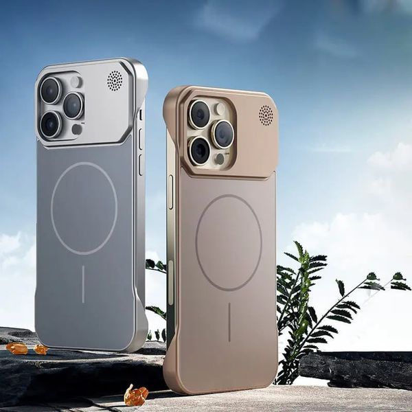 Чехол Glass Matte Aromatherapy Metal Magnetic для iPhone 16 Pro Max Grey 214-02367 фото