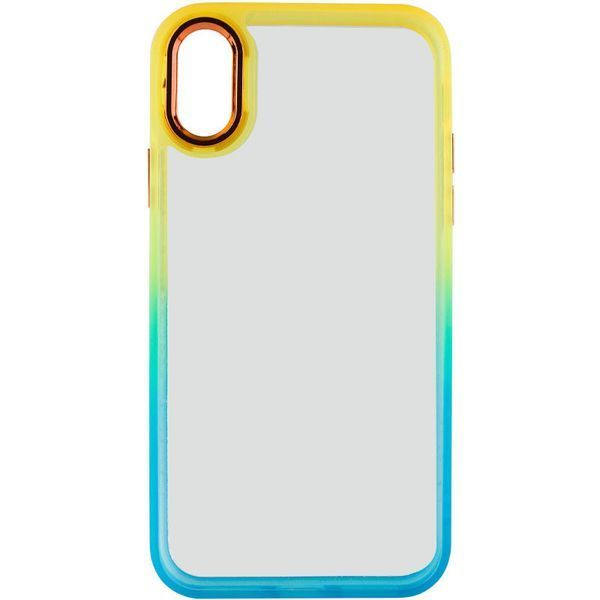 Чехол TPU+PC Fresh sip series для Apple iPhone XS Max (6.5") Бирюзовый / Оранжевый 777-06648 фото