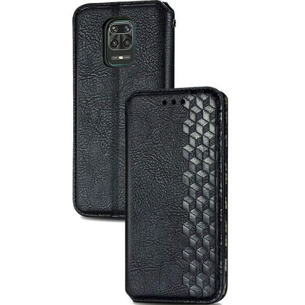 Шкіряний чохол-книжка GETMAN Cubic для Xiaomi Redmi Note 9s / Note 9 Pro / Note 9 Pro Max Чорний 555-01971 фото