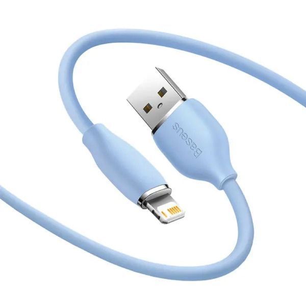 Кабель Baseus Jelly Liquid Silica Gel Fast Charging Data Cable USB to iP 2.4A 2m Blue CAGD000103 фото