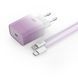 Сетевое зарядное устройство XO CE18 1Type-C PD/QC 30W Type-C to Lightning 1m Фиолетовый 209-00355 фото 1