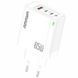 Мережевий зарядний пристрій Amaya E102T PD65W+QC3.0 GaN (1USB-A/2C) white 656-08067 фото 1