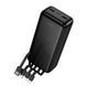 Зовнішній акумулятор HOCO J163B Wonderful power bank with 4 cables(30000mAh) Black 656-05410 фото 1