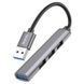 USB-хаб HOCO HB26 4 in 1 adapter(USB to USB3.0+USB2.0*3) Metal Gray 6931474765468 фото 1