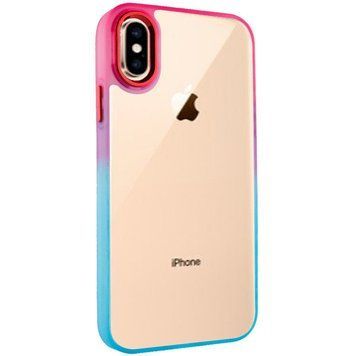 Чохол TPU+PC Fresh sip series для Apple iPhone XS Max (6.5") Бірюзовий / Рожевий 777-06649 фото