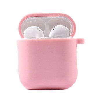 Силиконовый футляр с микрофиброй для наушников Airpods 1/2 Pink 203-00214 фото