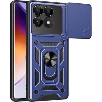 Ударопрочный чехол Camshield Serge Ring для Xiaomi Poco F6 Pro Blue 777-04337 фото