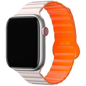 Ремінець BlueO Magnetic Silicone для Apple Watch 42(ser.1-3)/44/45/46/49mm White / Orange 212-01781 фото