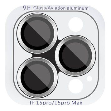 Защитное стекло Metal Classic на камеру для Apple iPhone 15 Pro (6.1") / 15 Pro Max (6.7") Silver 204-00440 фото