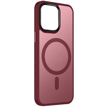 Чехол TPU+PC Metal Buttons with MagSafe Colorful для Apple iPhone 15 (6.1") Wine Red 555-03067 фото
