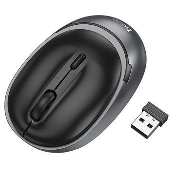 Манипулятор мышь HOCO GM34 Nuevo dual-mode business wireless mouse Black Metal Gray 6942007632782 фото