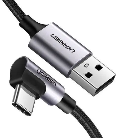 Кабель UGREEN US284 Angled USB-C Male To USB2.0 A Male 3A Data Cable(90&deg;Angle) 0,,5m UGR-50940 фото