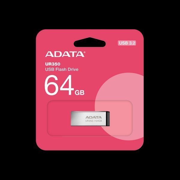 Флеш-накопичувач ADATA USB 3.2 UR 350 64Gb Silver/Black UR350-64G-RSR/BK фото