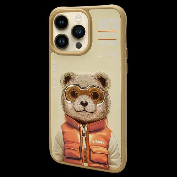 Чохол TPU+PC Nimmy 3D with Metal Buttons для iPhone 15 Pro Bear Khaki 656-02531 фото