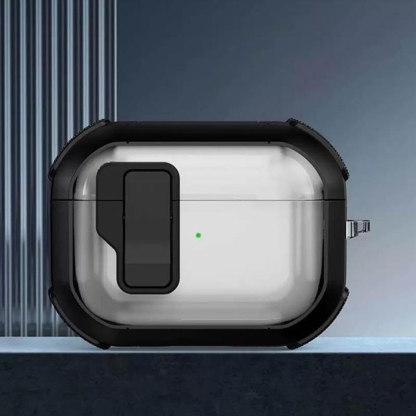 Футляр противоударный Locking Button для наушников Airpods Pro Black 203-00419 фото