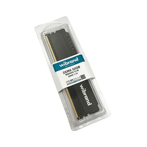 Оперативна пам'ять DDR5 Wibrand 32GB 5600MHz CL46 DIMM Heatsink Black WI5600DDR5D/32GB фото