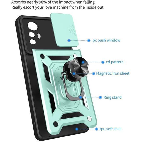 Ударостійкий чохол Camshield Serge Ring для Xiaomi Redmi Note 12S Green 777-04469 фото