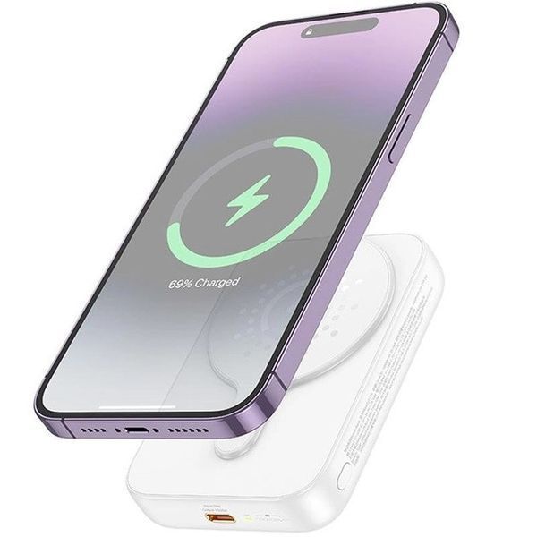 Портативний акумулятор Hoco J117A MagSafe Wireless Powerbank USB Type-C PD20W Білий 216-00064 фото