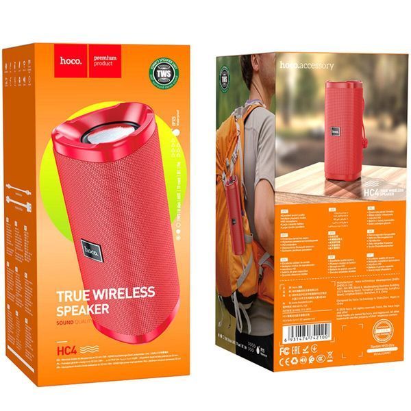 Портативна колонка HOCO HC4 Bella sports BT speaker Red 202-00420 фото